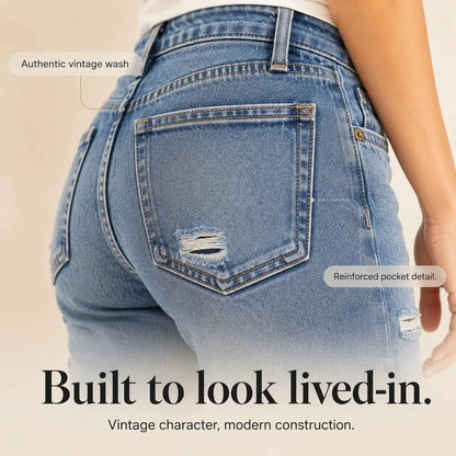 Distressa – Soft Stretch Distressed Cropped Jeans for Women