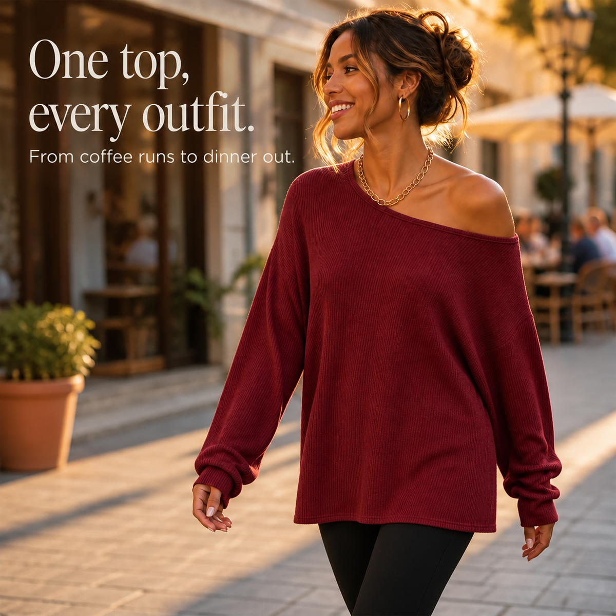 Tunessa – Side-Slit Off-Shoulder Tunic Blouse