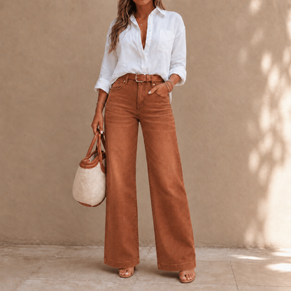 Vintora – High-Rise Wide-Leg Vintage Wash Jeans