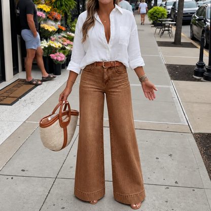 Vintora – High-Rise Wide-Leg Vintage Wash Jeans