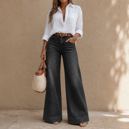 Vintora – High-Rise Wide-Leg Vintage Wash Jeans