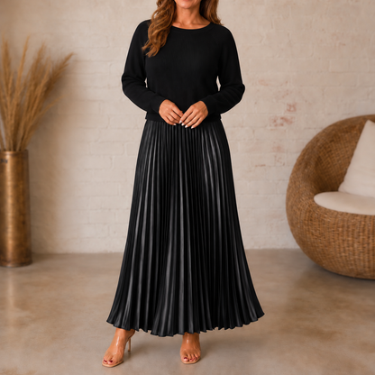 Bodicea – Sweater-Bodice Pleated Maxi Dress
