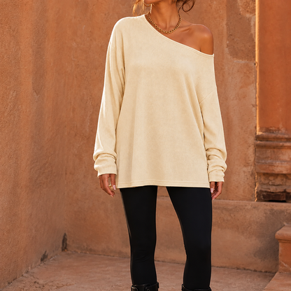Tunessa – Side-Slit Off-Shoulder Tunic Blouse