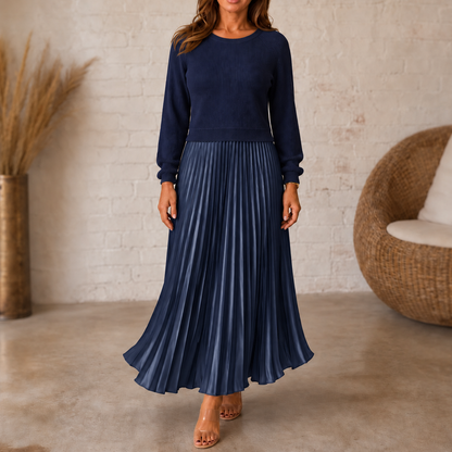 Bodicea – Sweater-Bodice Pleated Maxi Dress