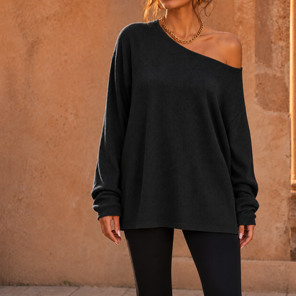 Tunessa – Side-Slit Off-Shoulder Tunic Blouse