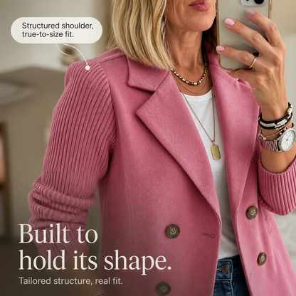 Doublene – Knit-Sleeve Double-Breasted Blazer