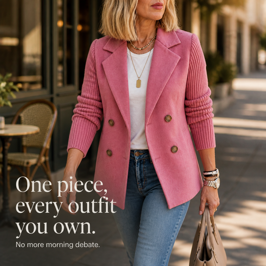 Doublene – Knit-Sleeve Double-Breasted Blazer