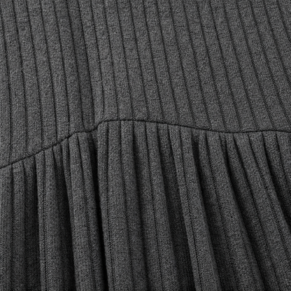 Arlina – High-Waist Ribbed Knit A-Line Midi Dress