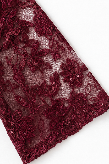 Yokelle – Tiered Lace Yoke High-Waist Midi Dress