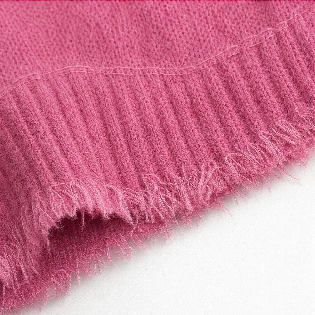 Frayelle – Frayed-Edge Open-Knit Oversized Hoodie