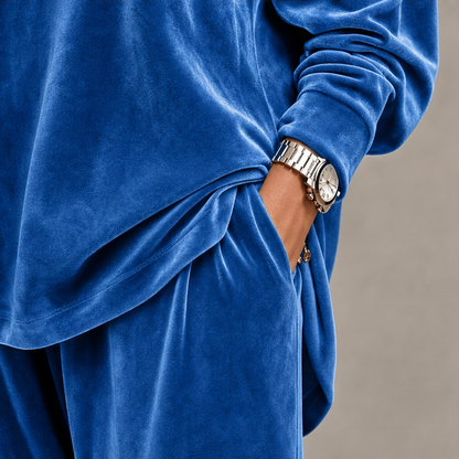 Plumora – Wide-Leg Velvet-Look Top And Trouser Set