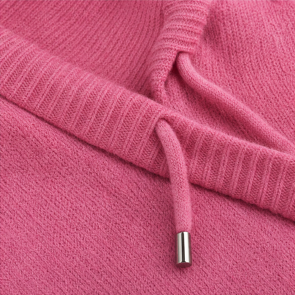 Frayelle – Frayed-Edge Open-Knit Oversized Hoodie