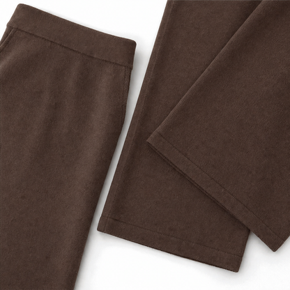 Draveny – Draped Cowl-Neck Top And Trouser Set