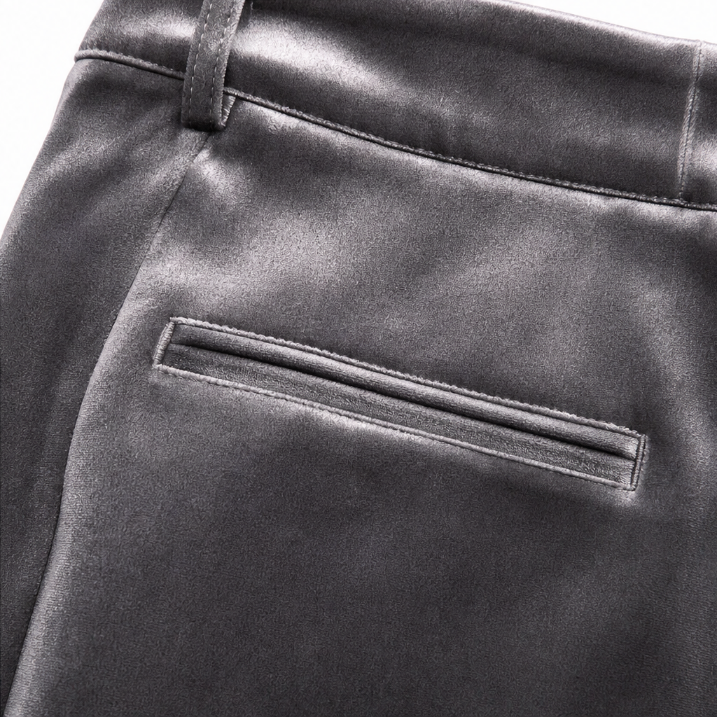 Plushara – Velvet High-Waisted Wide-Leg Trousers