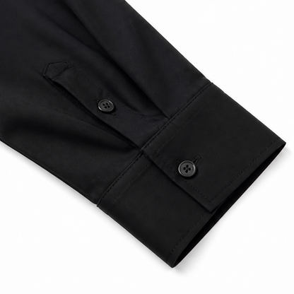 Lapelle – Loose Lapel Button-Down Shirt with Flap Pockets, Wrinkle-Free Long Sleeve Top for Women