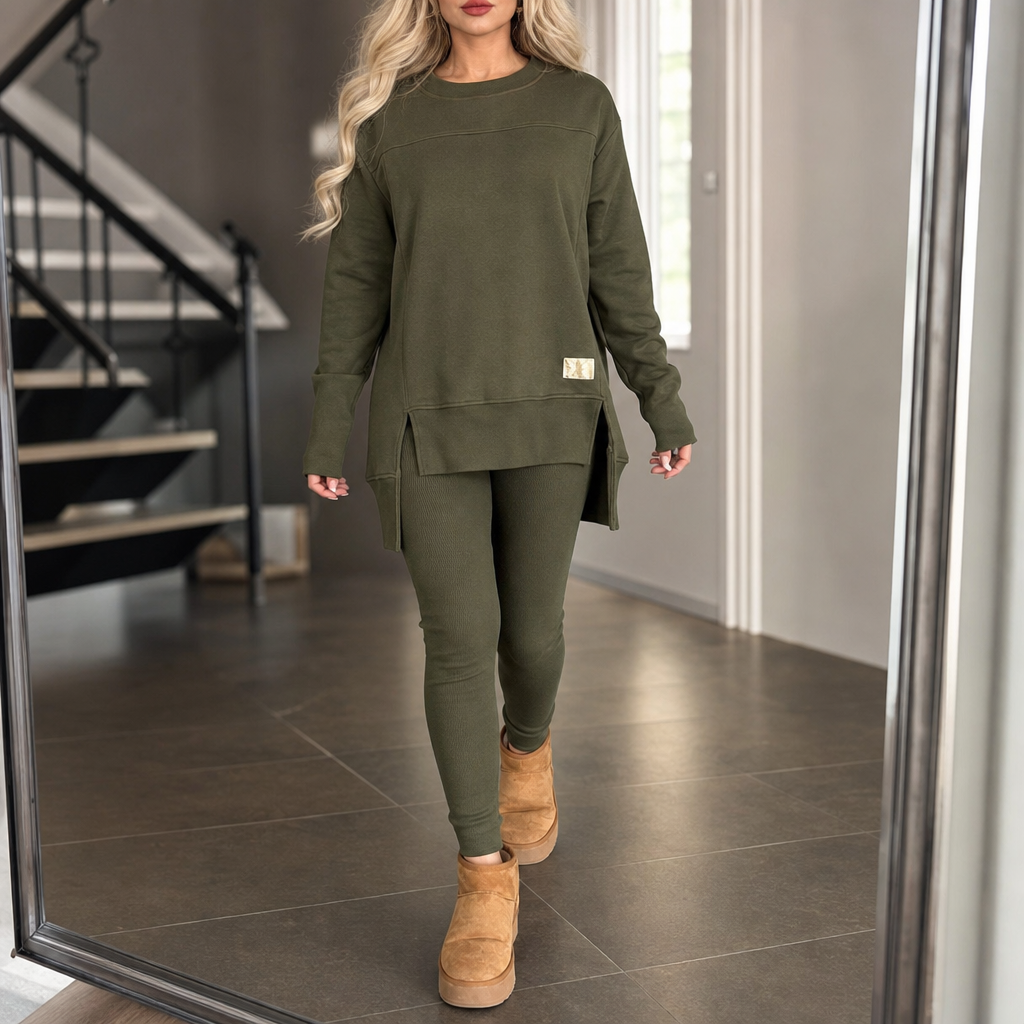 Splitara – Split Sleeve Top And Pants Set