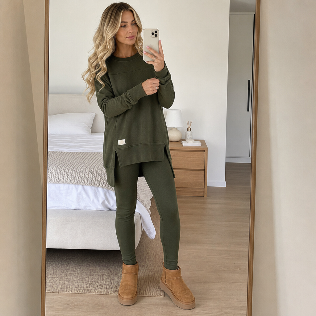Splitara – Split Sleeve Top And Pants Set