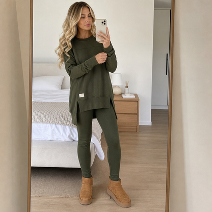 Splitara – Split Sleeve Top And Pants Set