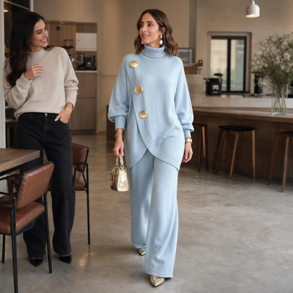 Turnelle – Turtleneck Sweater And Wide-Leg Pants Set