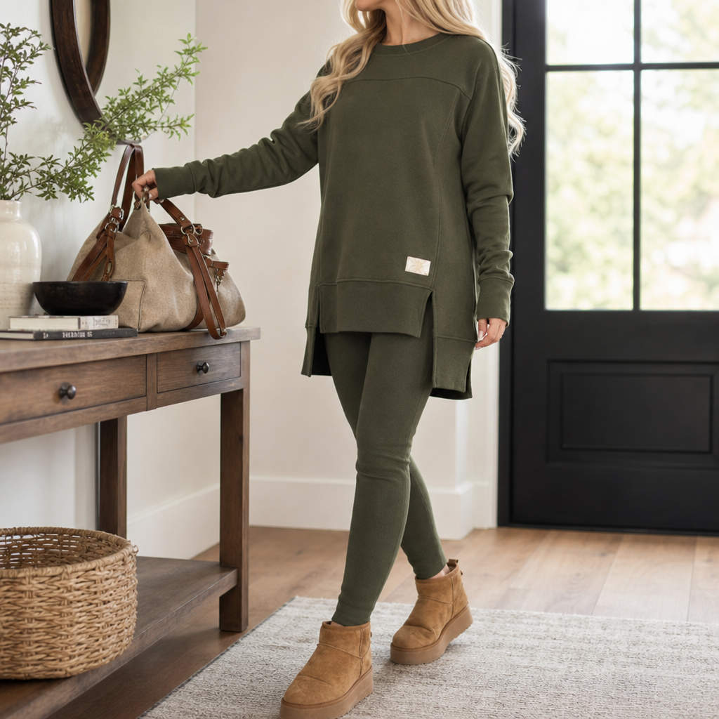 Splitara – Split Sleeve Top And Pants Set