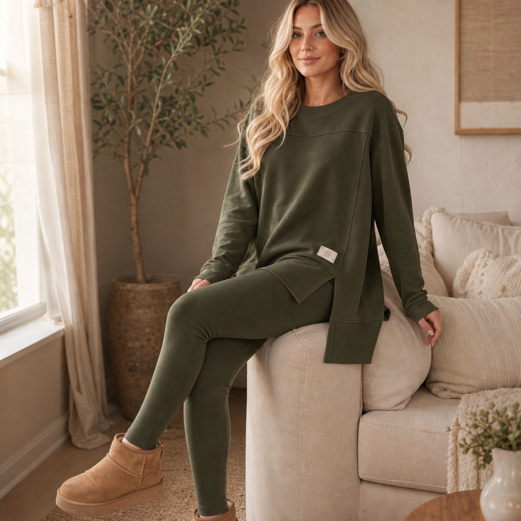Splitara – Split Sleeve Top And Pants Set
