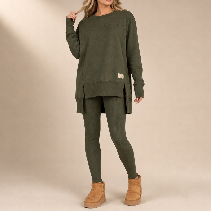 Splitara – Split Sleeve Top And Pants Set