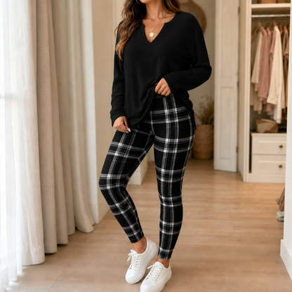 Calmira – Relaxed Knit Top And Pants Set