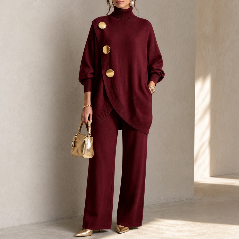 Turnelle – Turtleneck Sweater And Wide-Leg Pants Set