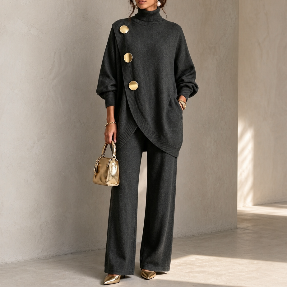 Turnelle – Turtleneck Sweater And Wide-Leg Pants Set