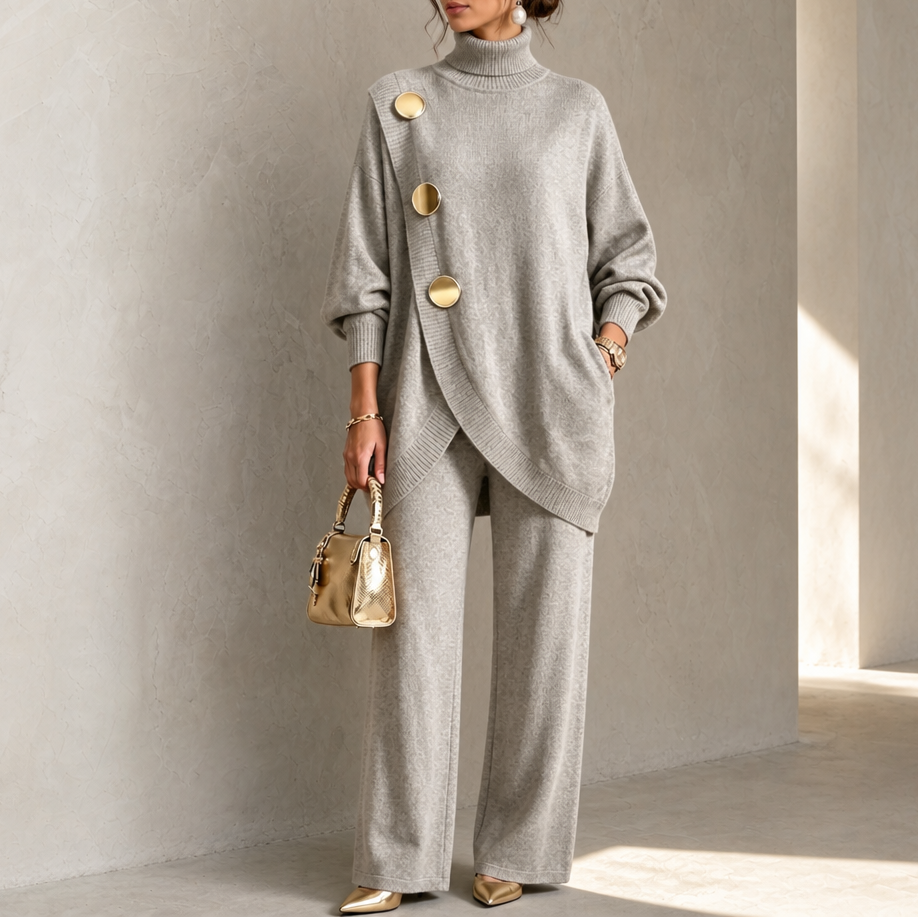 Turnelle – Turtleneck Sweater And Wide-Leg Pants Set